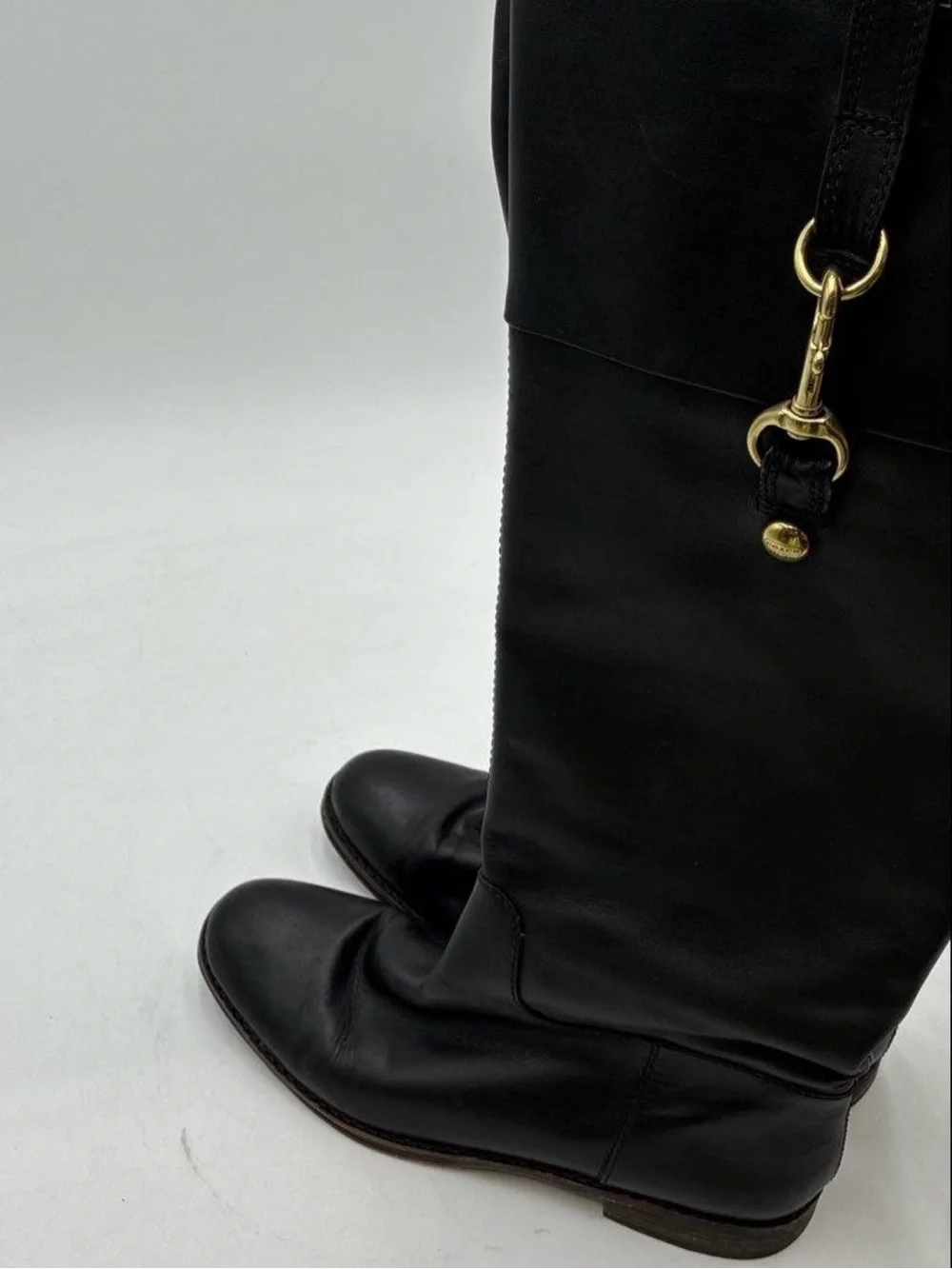 Coach Martta Tall Black soft leather Riding Boots 7.5b